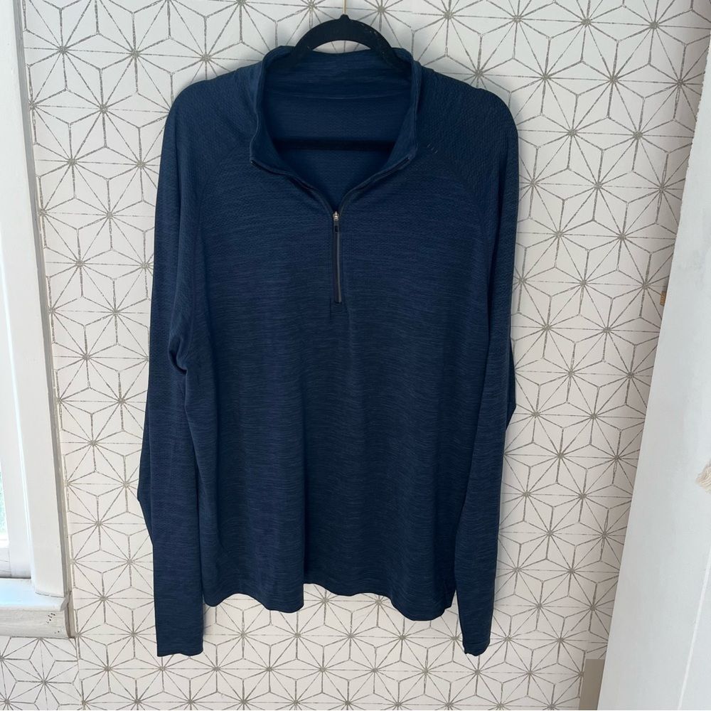 Lululemon Navy Metal Vent Tech Quarter Zip Pullover